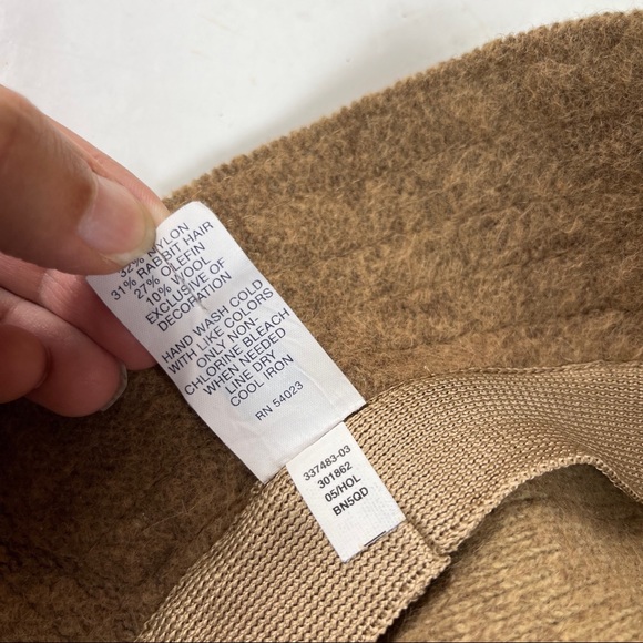 Y2K Gap Bucket Hat Wool Blend Brown Tan Bow - Picture 8 of 11